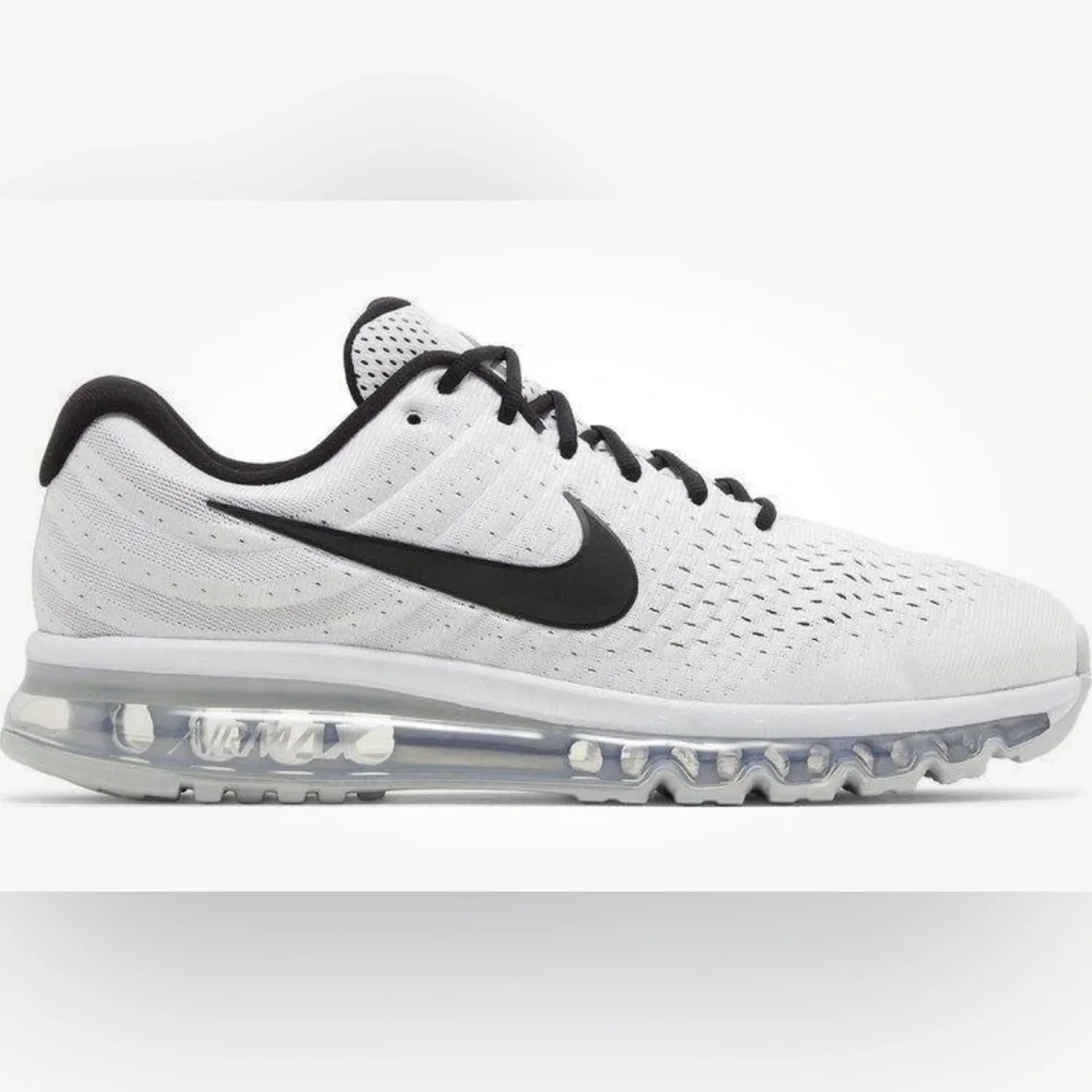 Nike White Pure Platinum Black Air Max Sneakers - Picture 2 of 12